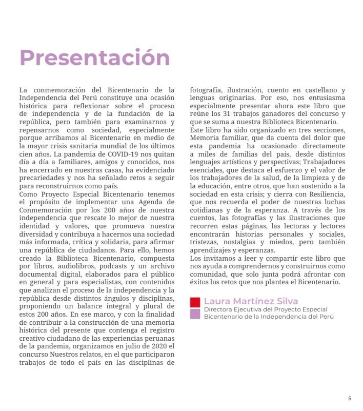 Nuestros realtos - Libro por el Bicentenario del Perú